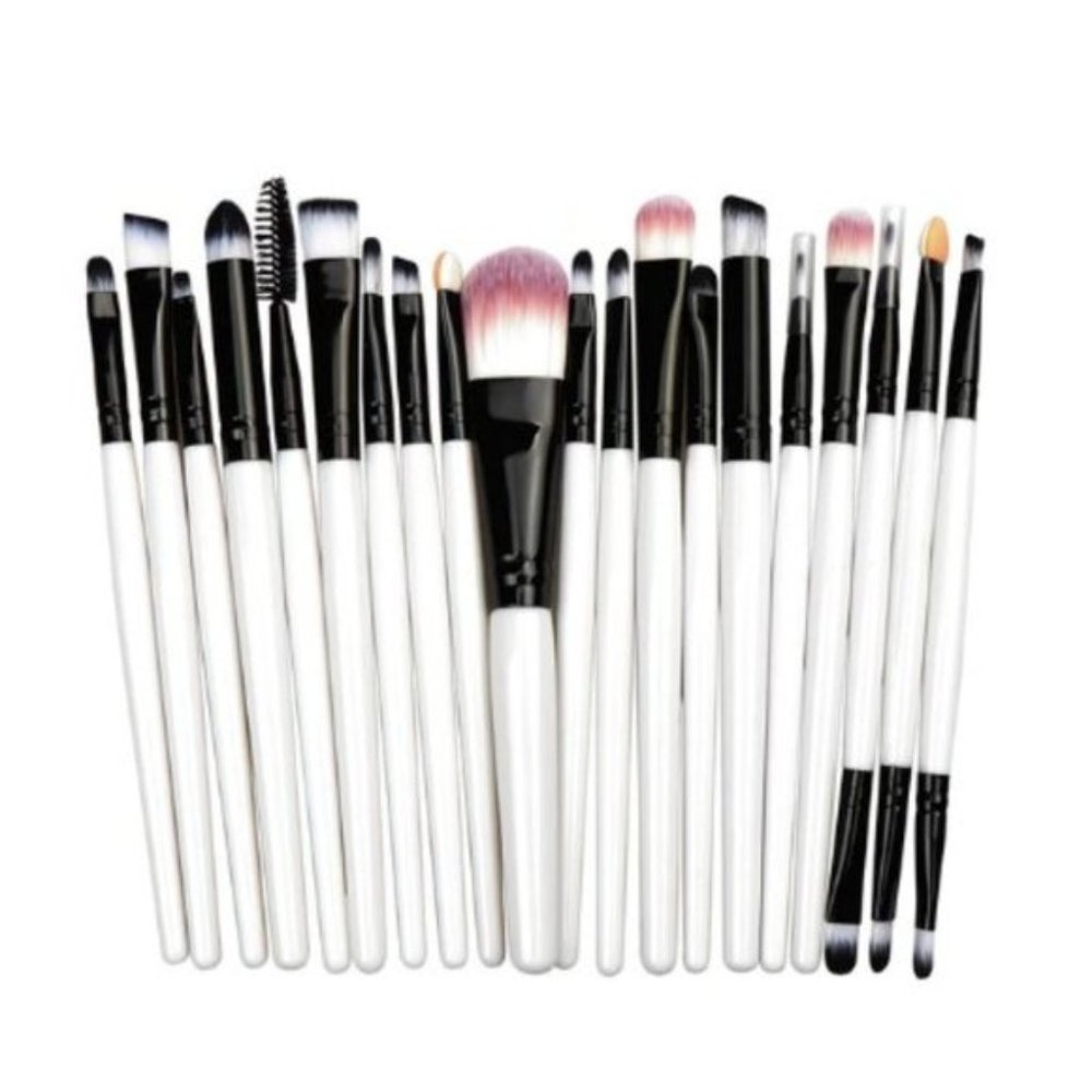 New 20pcs Professional Makeup Brush Set White